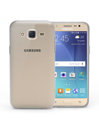 Samsung Galaxy J2 2016 (J210) Kılıf Soft Silikon Şeffaf-Siyah Arka Kapak