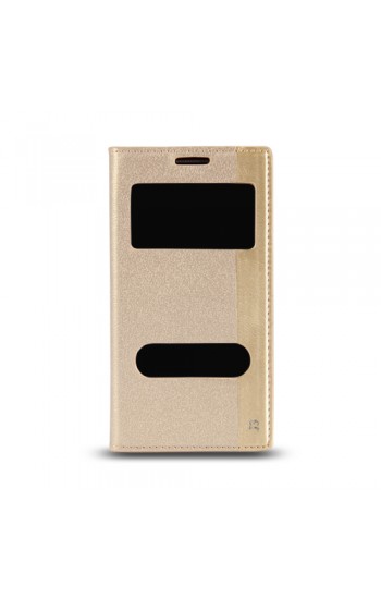Samsung Galaxy J3 (J300) Gizli Mıknatıslı Pencereli Magnum Kılıf Gold…