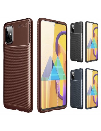 Samsung Galaxy M51 (M515) Kılıf Focus Carbon Desen Silikon Arka Kapak