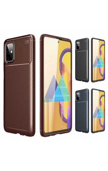 Samsung Galaxy M51 (M515) Kılıf Focus Carbon Desen Silikon Arka Kapak…