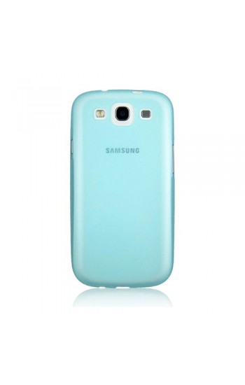 Samsung Galaxy S3 (I9300) Kılıf Soft Silikon Şeffaf-Mavi Arka Kapak…