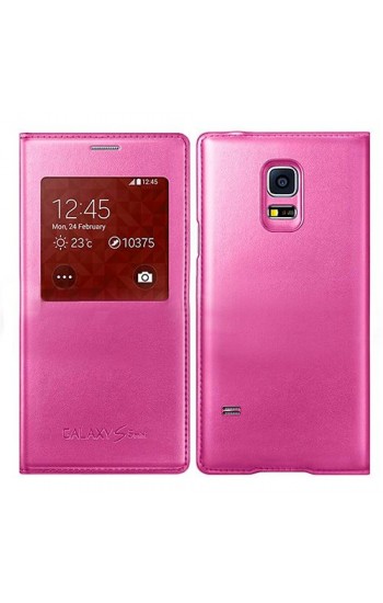 Samsung Galaxy S5 G900 NFC Uyku Modlu Kılıf Pembe…