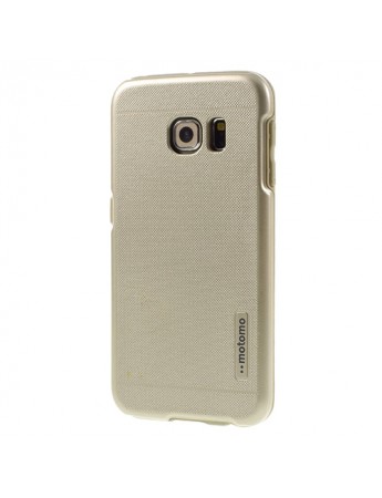 Samsung Galaxy S6 G920 Kılıf Motomo Sert Arka Kapak Gold