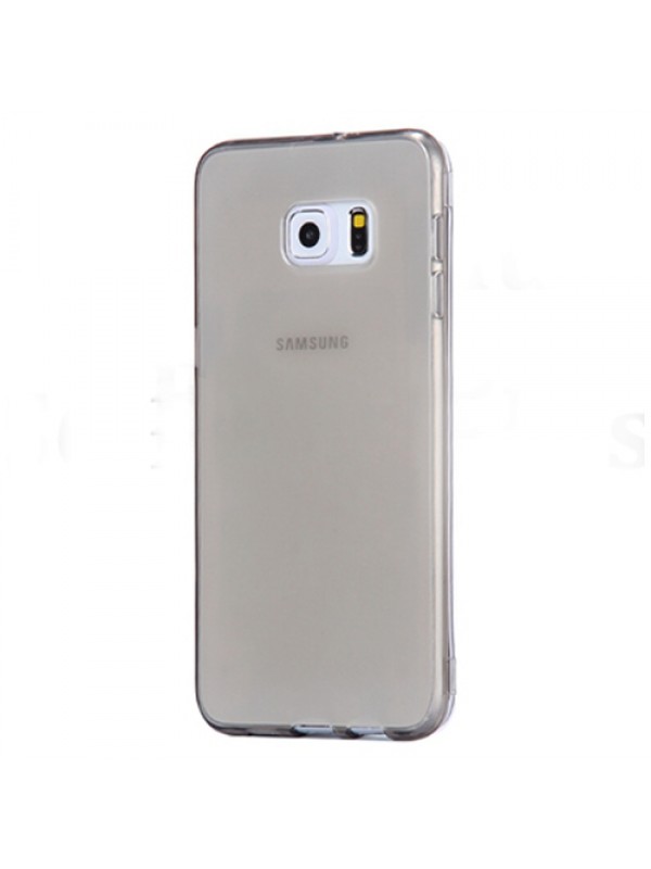 Samsung Galaxy S6 (G920) Kılıf Soft Silikon Şeffaf-Siyah Arka …