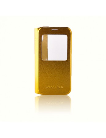 Samsung Galaxy S6 Yan Kapaklı TPU Flip Wallet Kılıf Gold