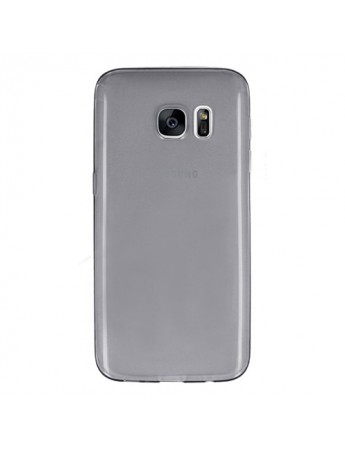 Samsung Galaxy S7 Kılıf Soft Silikon Şeffaf-Siyah Arka Kapak