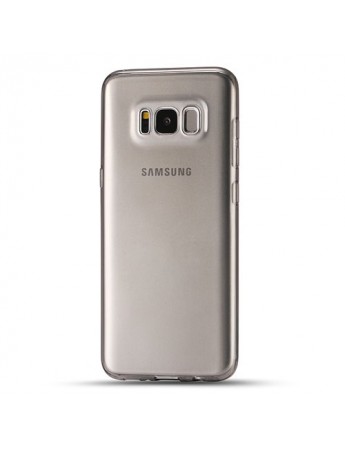 Samsung Galaxy S8 Kılıf Soft Silikon Şeffaf-Siyah Arka Kapak