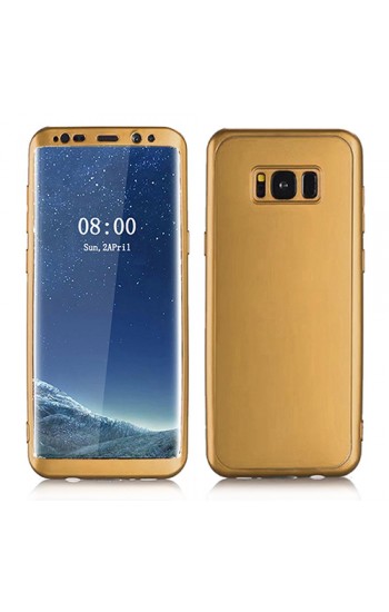 Samsung Galaxy S8 Plus 360 Derece Slim Premium Silikon Kılıf Gold…