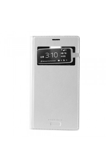 Samsung I9500 S4 Dikişli Cüzdanlı Kılıf ARIUM SKIN Beyaz…