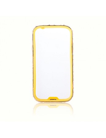 Samsung I9500 S4 Taşlı Metal Bumper Çerçeve Kılıf