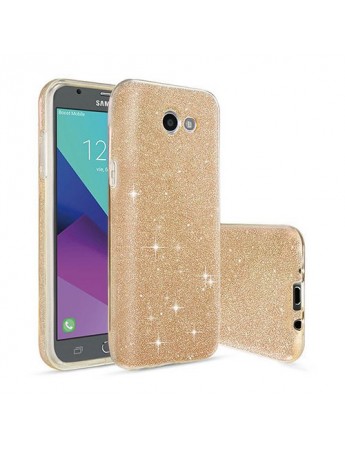 Samsung J7 2017 3in1 Simli Silikon Arka Kapak Gold