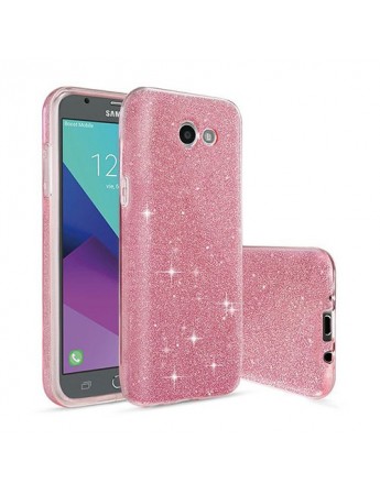 Samsung J7 2017 3in1 Simli Silikon Arka Kapak Pembe