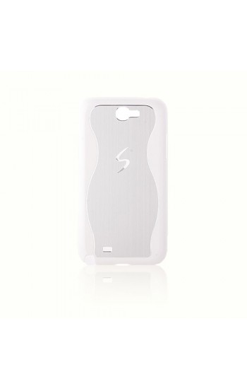 Samsung N7100 Note 2 Koruyucu Metal Arka Kapak S Logolu Beyaz…