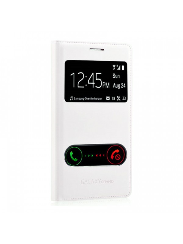 Samsung N9000 Note 3 S View Dikişli Deri Pencereli Kılıf Beyaz…