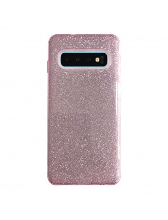 Samsung S10 (G973) 3in1 Simli Silikon Arka Kapak Pembe