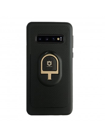 Samsung S10 (G973) iFace Yüzük Tutuculu Arka Kapak Halka-Gold