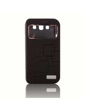 Samsung S3 I9300 KakuSiga Yan Kapaklı Kılıf Siyah