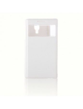 Samsung S4 I9500 Dikişli Yan Kapaklı TPU Kılıf Beyaz
