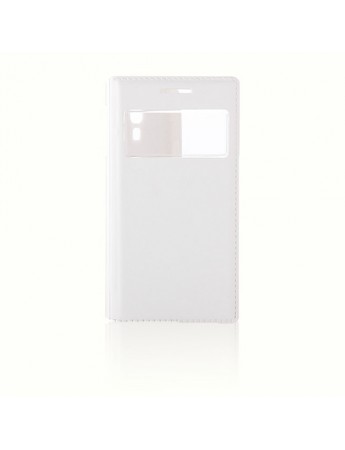 Samsung S4 Mini I9190 Dikişli Yan Kapaklı TPU Kılıf Beyaz