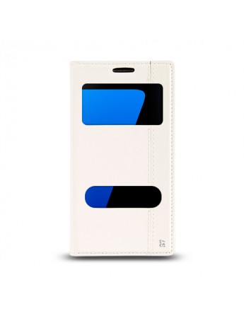 Samsung S7 (G930) Gizli Mıknatıslı Pencereli Magnum Kılıf Beyaz