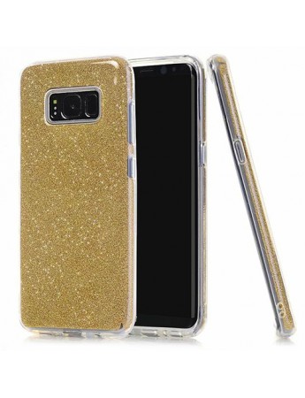 Samsung S8 Plus (G955) 3in1 Simli Silikon Arka Kapak Gold