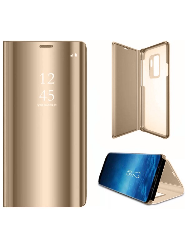 Samsung S9 (G960) Clear View Flip Cover Standlı Kılıf Gold…