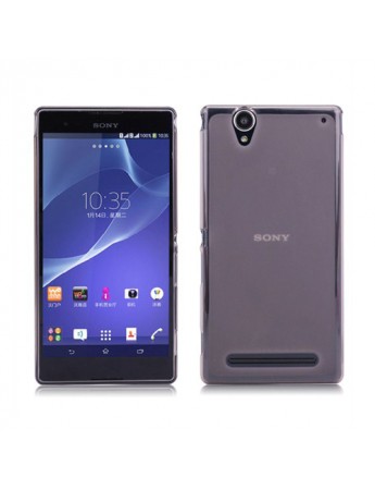 Sony Xperia T2 Ultra Kılıf Soft Silikon Şeffaf-Siyah Arka Kapak