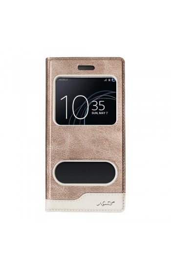 Sony Xperia XA1 Gizli Mıknatıslı Pencereli Magnum Kılıf Gold…
