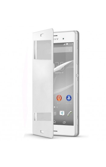 Sony Xperia Z3 Dikişli Yan Kapaklı TPU Kılıf Beyaz…