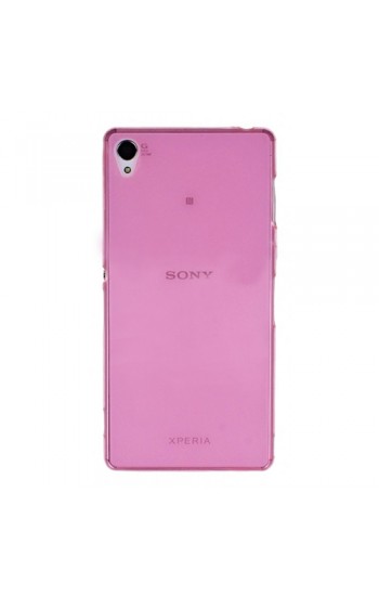 Sony Xperia Z3 Kılıf Soft Silikon Şeffaf-Pembe Arka Kapak…