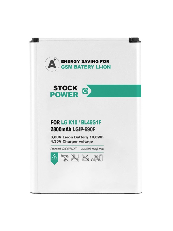 Stock Power LG K10 2017 (BL-46G1F) Batarya 2800 mAh…