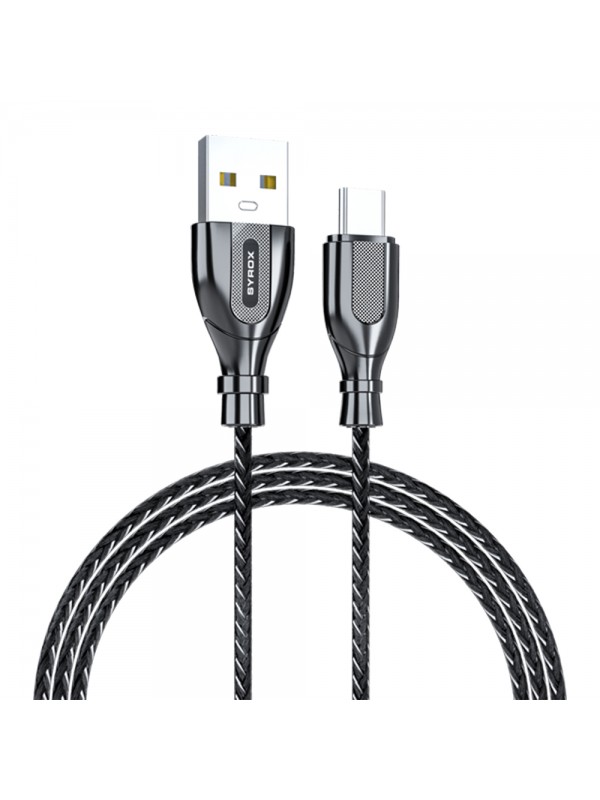 Syrox C121T Ultron Metal Örgü Type-C Data/Şarj Kablosu 2.0A 1mt Siyah…