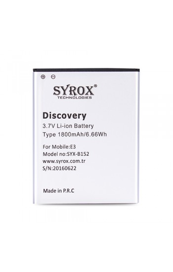 Syrox General Mobile Discovery E3 Batarya 1800 mAh B152…