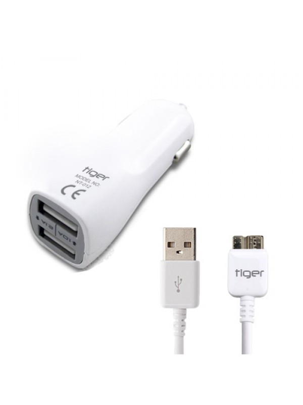Tiger Araç Şarj Aleti ve  Note 3 / S5 (USB 3.0) Kablo Set Beyaz NT-012…