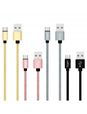 Tiger Micro USB 3.0A 1mt Örgü-Halat Hızlı Şarj USB Kablo TUC-A86