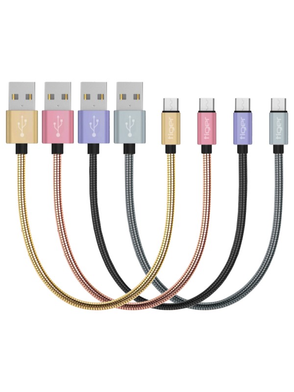 Tiger Micro USB 3.0A 24cm Metal Hızlı Şarj USB Kablo TUC-A90…