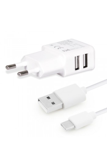 Tiger Şarj Aleti ve Type-C / USB-C Kablo Set Çift Girişli 2.0A…