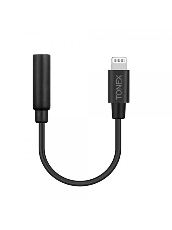 Tonex AX-01 Lightning 3.5mm Jack Dönüştürücü Kulaklık Kablosu Siyah