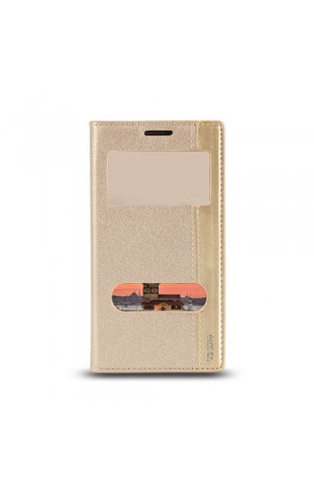 Vestel Venus V3 5570 - Gizli Mıknatıslı Pencereli Magnum Kılıf Gold…