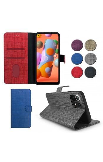 Xiaomi Mi 11 Lite Kılıf FitCase Fabric Kapaklı Cüzdanlı…