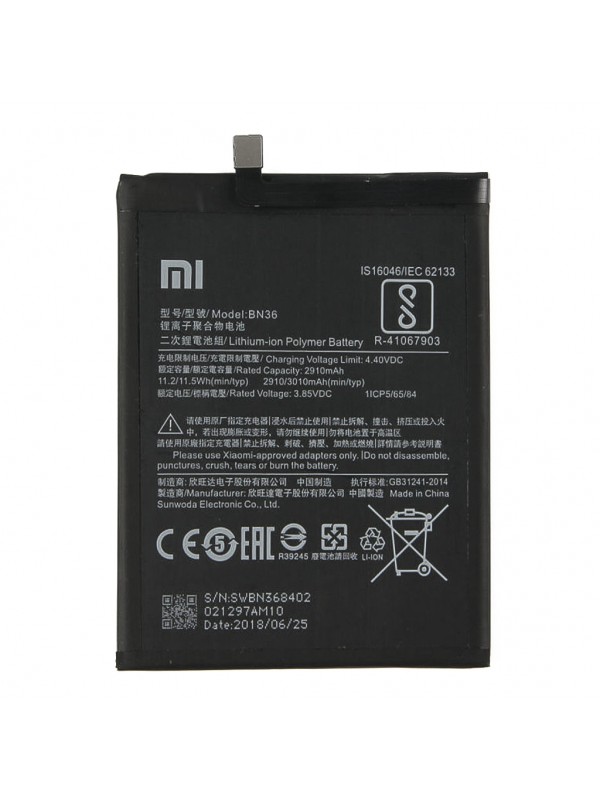 Xiaomi Mi A2 Batarya BN36 3010 mAh