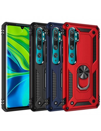 Xiaomi Mi Note 10 Kılıf Panzer Ring Tam Koruma Arka Kapak
