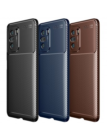 Xiaomi Poco F3 Kılıf Focus Carbon Desen Silikon Arka Kapak