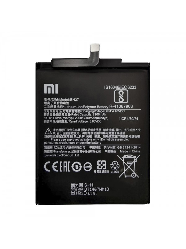 Xiaomi Redmi 6 / 6A Batarya BN37 3000 mAh