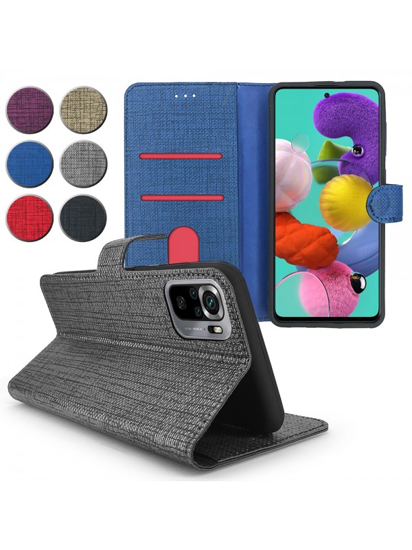 Xiaomi Redmi Note 10 Kılıf FitCase Fabric Kapaklı Cüzdanlı…