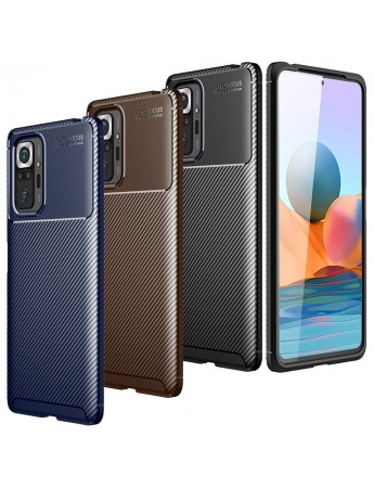 Xiaomi Redmi Note 10 Kılıf Focus Carbon Desen Silikon Arka Kapak