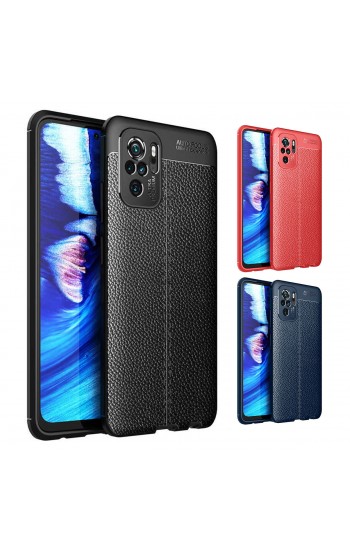 Xiaomi Redmi Note 10 4G Kılıf Focus Deri Desen Silikon Arka Kapak…