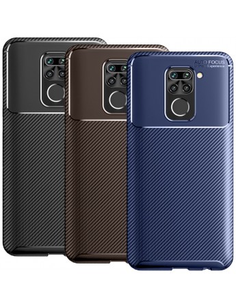 Xiaomi Redmi Note 9 Kılıf Focus Carbon Desen Silikon Arka Kapak