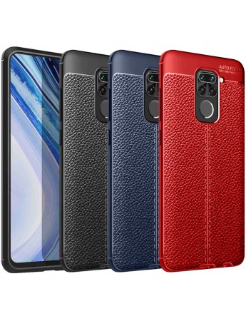 Xiaomi Redmi Note 9 Kılıf Focus Deri Desen Silikon Arka Kapak