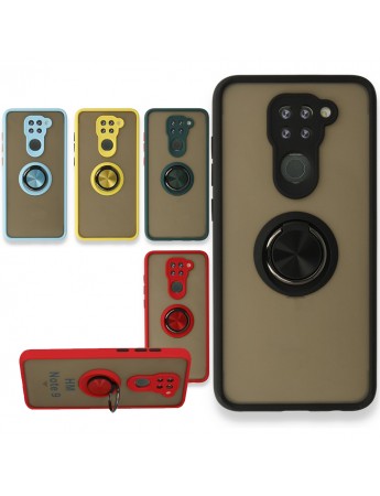 Xiaomi Redmi Note 9 Kılıf Montrea Ring Yüzük Stantlı Kapak